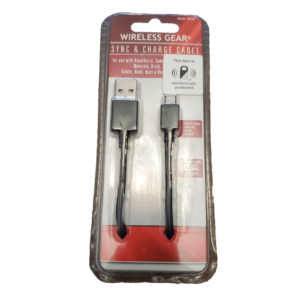 Wireless Gear 10 FT Sync & Charge Cable USB-C Devices Adult New Black Electronic